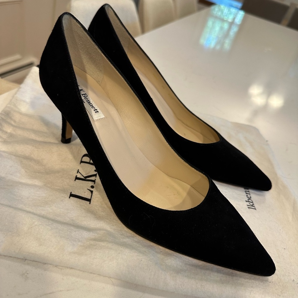 LK Bennett Black Suede Heels